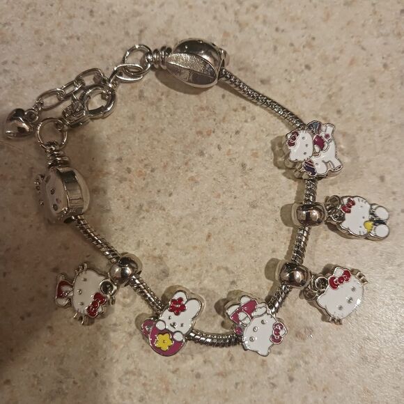 Hello Kitty Silver Plated Charm Bracelet - Picture 2 of 3